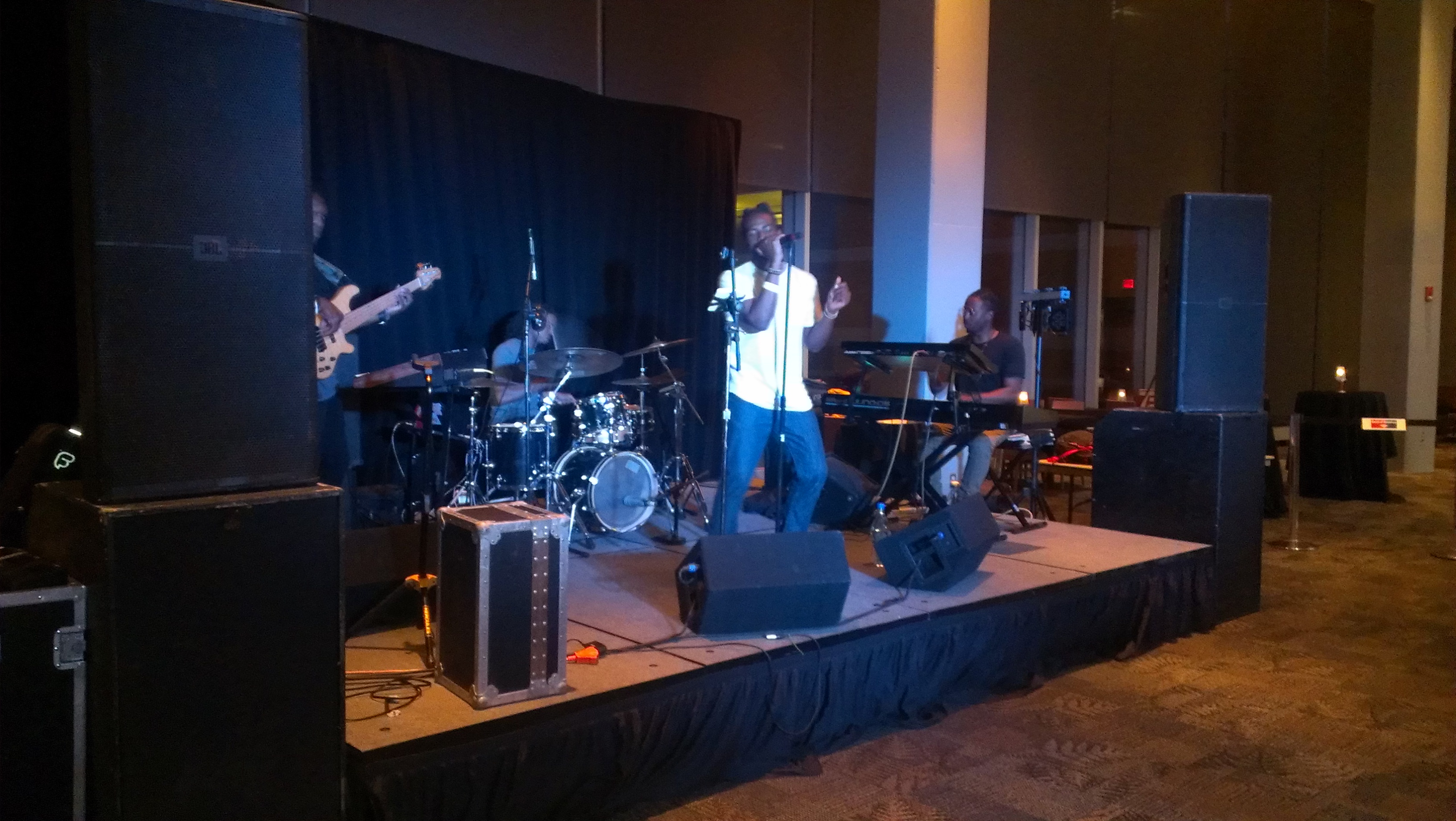 Jason JetPlane (@JasonJetMusic) with his band on the JBL SRX Single Stack @ Spectrum Center in Charlotte for CIAA 2017