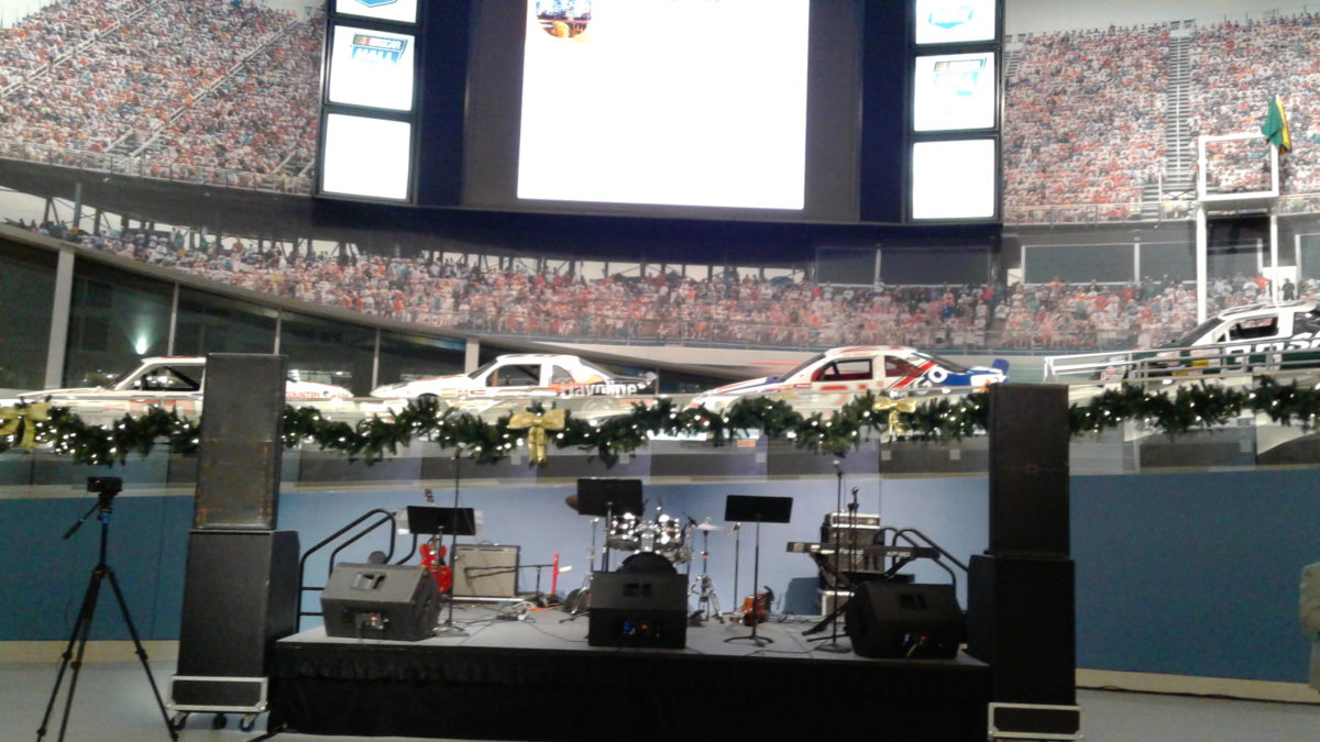Nascar Hall of Fame Stage Sound Audio Equipment Rental Charlotte