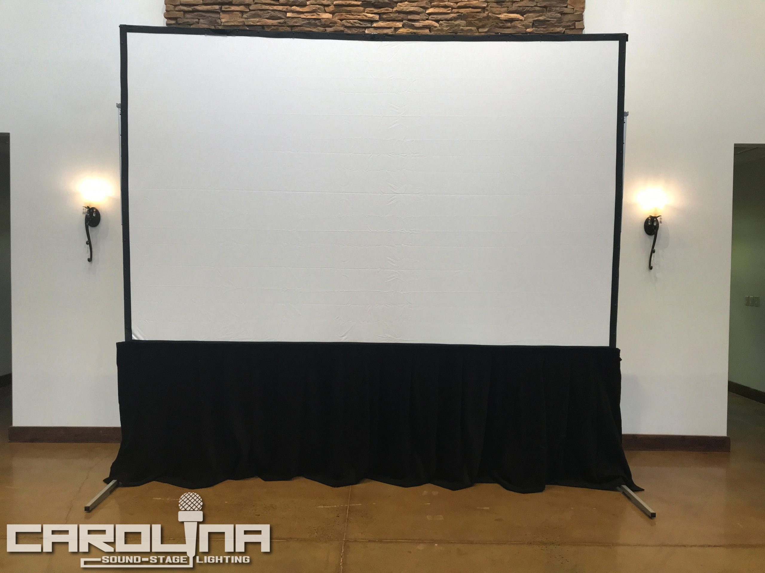fast-fold projection screen rental Charlotte nc sc Carolina Sound stage lighting corporate event production