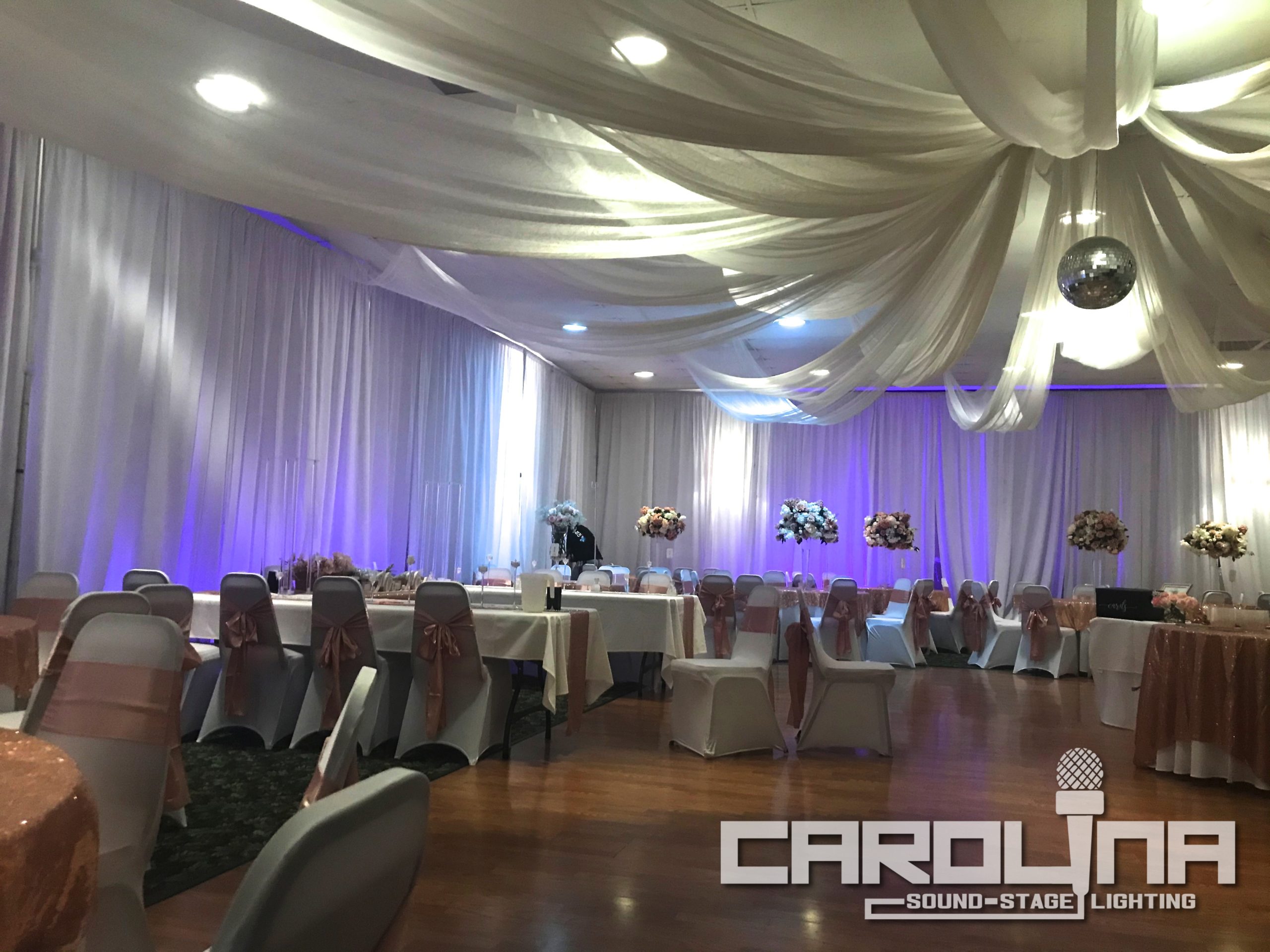 pipe and drape carolina sound stage lighting weddings charlotte events nc sc corporate production