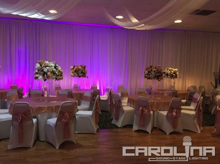pipe and drape carolina sound stage lighting weddings charlotte events nc sc corporate production rental planner