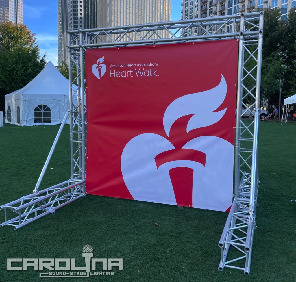 carolina sound stage lighting heart walk global truss banner support corporate av event production rental nc sc uptown charlotte