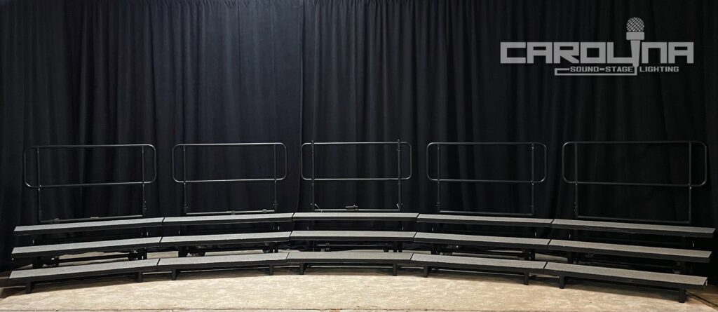 stage riser choral staging carolina sound lighting concert church school nc sc rental event production multi level choral riser audience riser carolina sound stage lighting rental event production nc sc